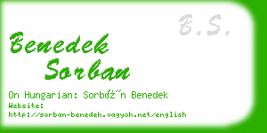 benedek sorban business card